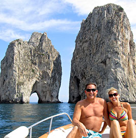 Boat tour of the Faraglioni, Capri Italy